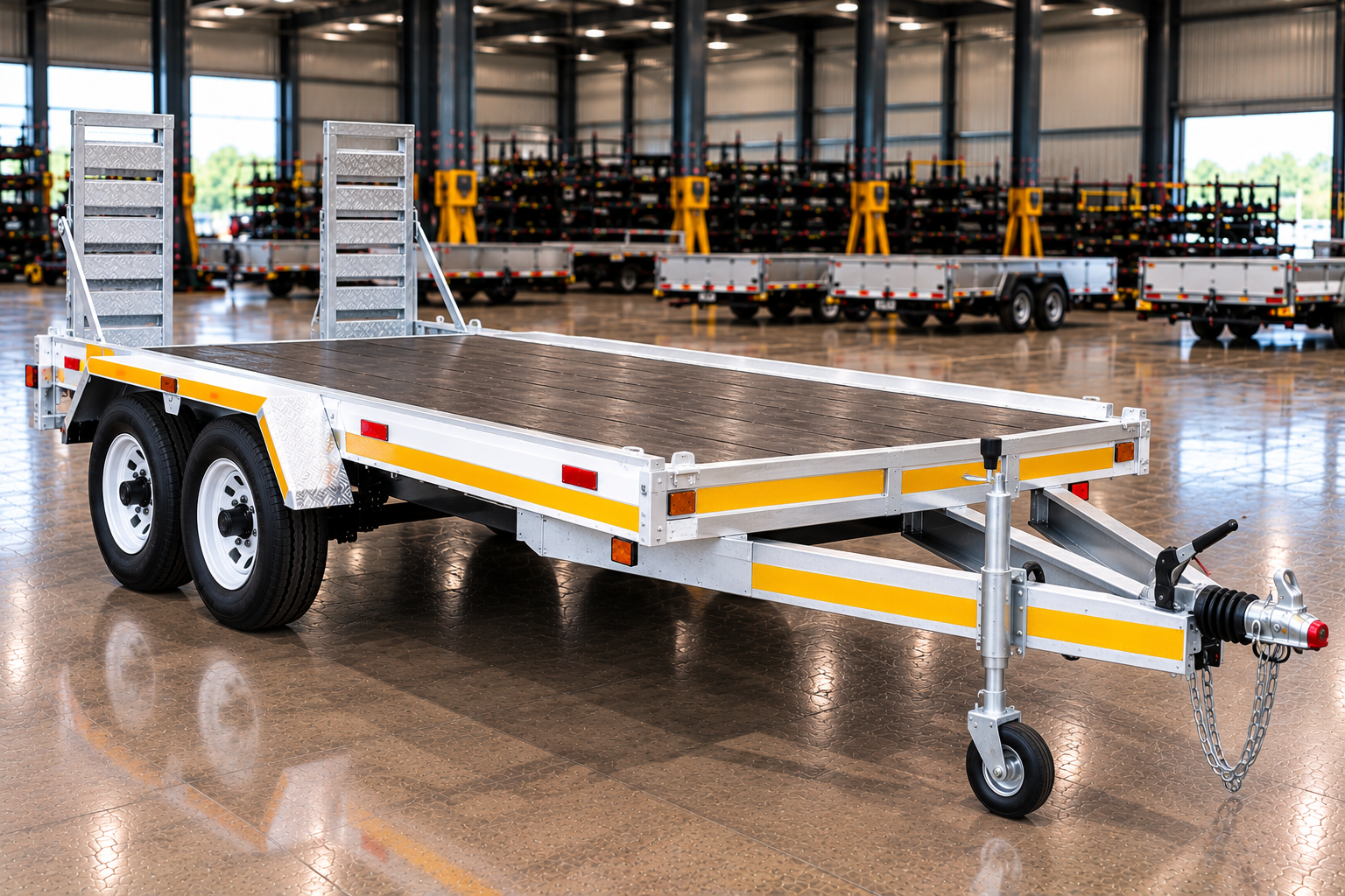 4m Double-Axle Flatbed Heavy Duty Trailer